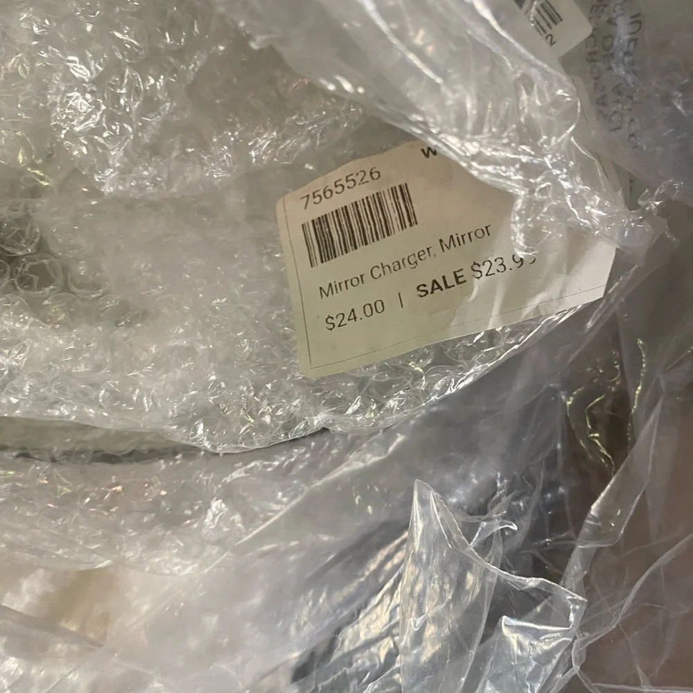 West elm mirrored glass charger
